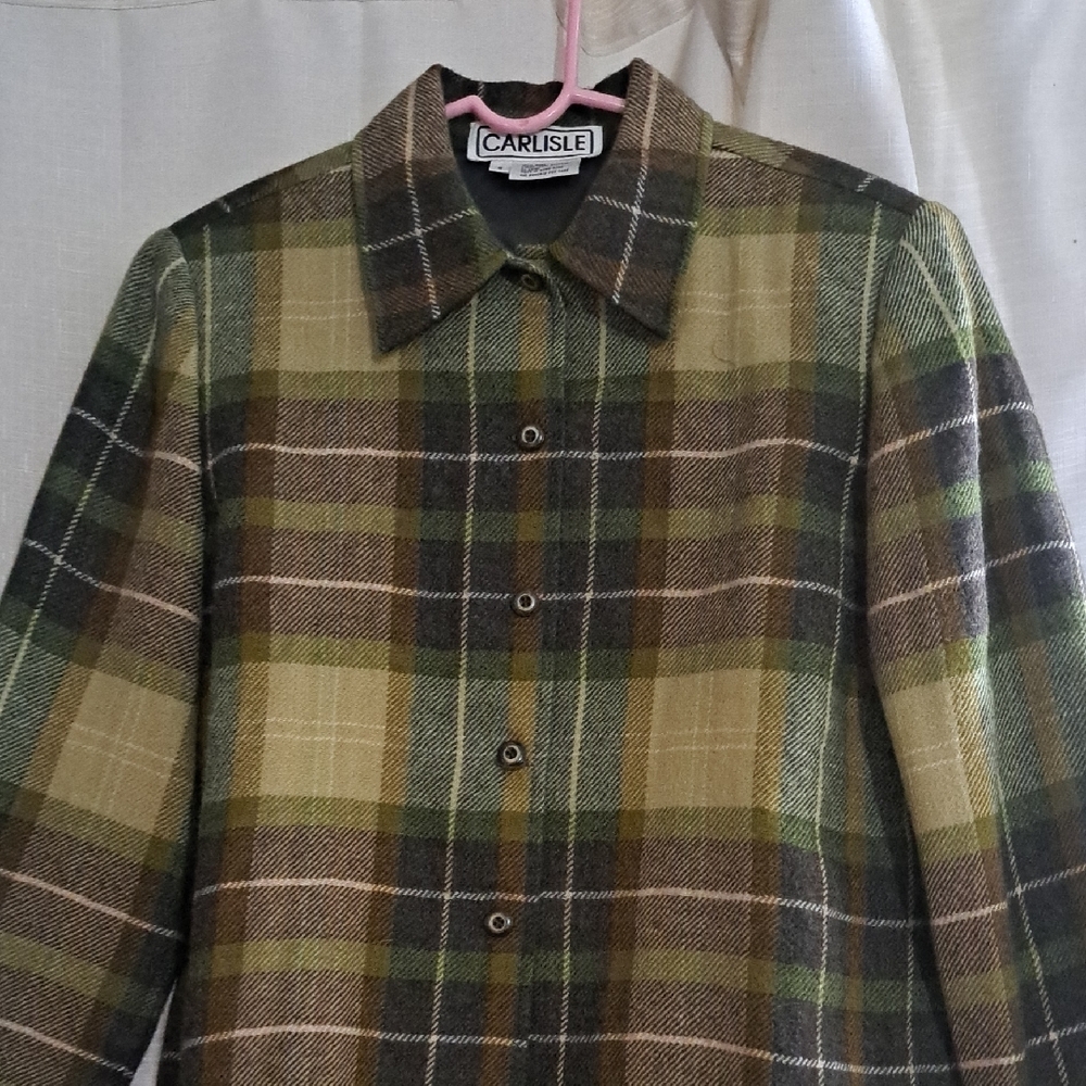 Carlisle Green Plaid Jacket 100% Wool